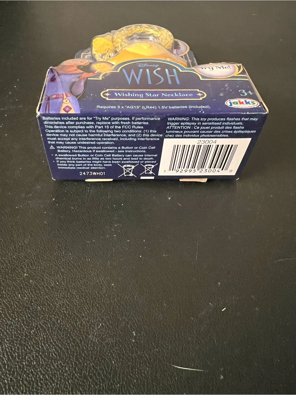 Disney's Wish Wishing Star Necklace with Light Up Feature New Sealed
